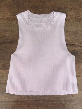 Aerie Lavender Ribbed Sleeveless Knit Cropped Tank (S)